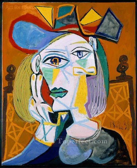 帽子をかぶった座る女性 1 1939 パブロ・ピカソ油絵